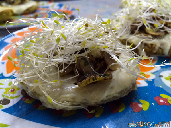 Hamburguesas de lentejas germinadas y champiñones